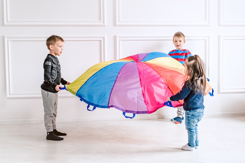 Spiel - Fallschirm 3m, 28 Griffe