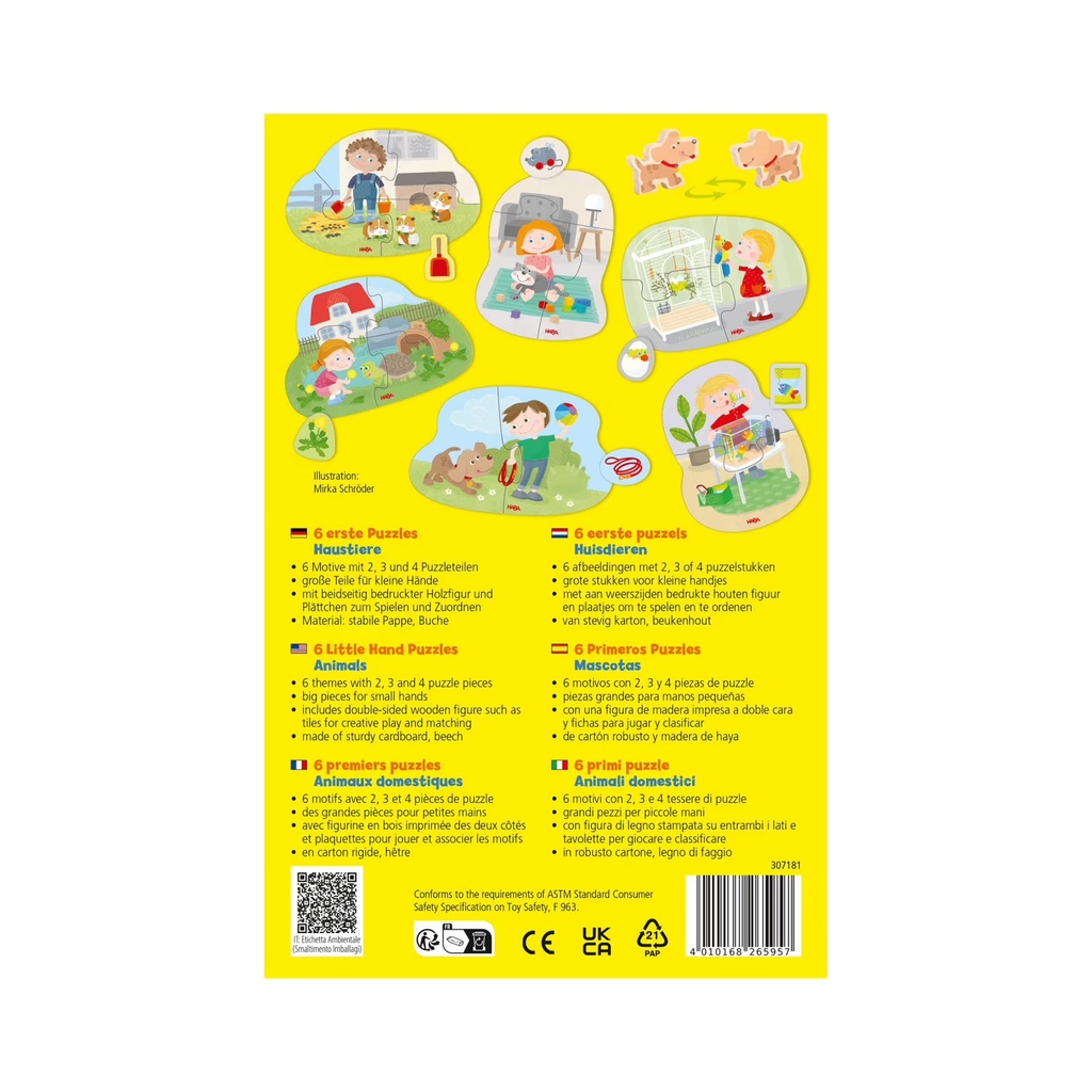 6 erste Puzzle - Haustiere 