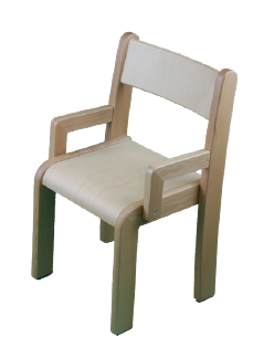 Stapelstuhl TIM mit Armlehne - Sitzhöhe 31cm