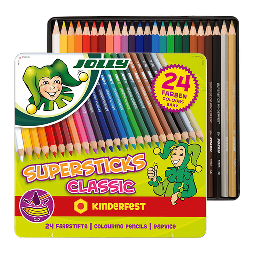 [W113290] JOLLY Supersticks kinderfest CLASSIC sort., 24er-3D-Metalletui